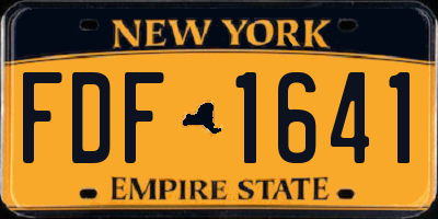 NY license plate FDF1641