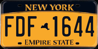 NY license plate FDF1644