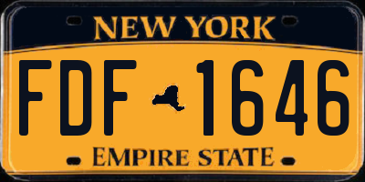 NY license plate FDF1646