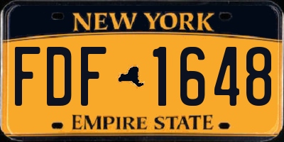 NY license plate FDF1648