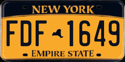 NY license plate FDF1649