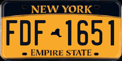 NY license plate FDF1651