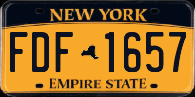 NY license plate FDF1657
