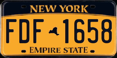 NY license plate FDF1658