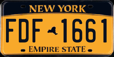 NY license plate FDF1661