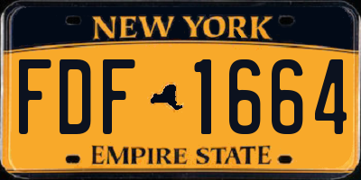 NY license plate FDF1664