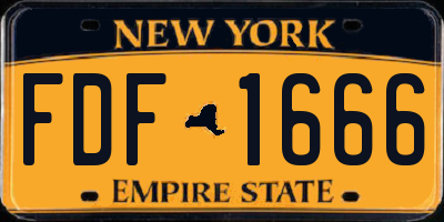 NY license plate FDF1666