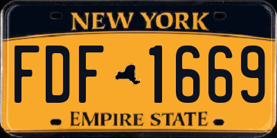 NY license plate FDF1669