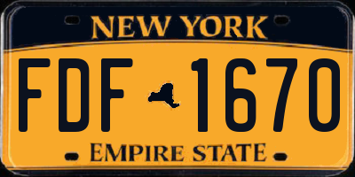 NY license plate FDF1670