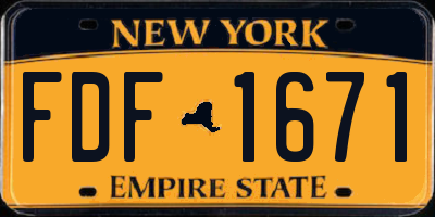 NY license plate FDF1671