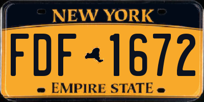 NY license plate FDF1672