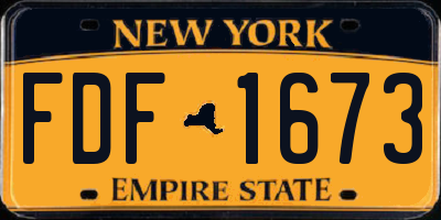 NY license plate FDF1673