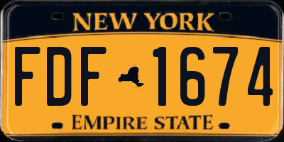 NY license plate FDF1674