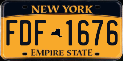 NY license plate FDF1676