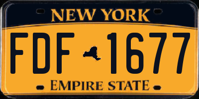 NY license plate FDF1677