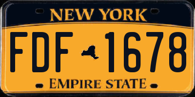 NY license plate FDF1678