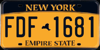 NY license plate FDF1681
