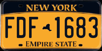 NY license plate FDF1683
