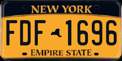 NY license plate FDF1696