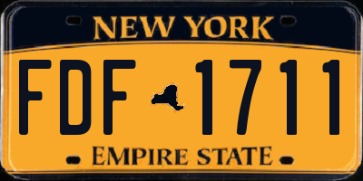 NY license plate FDF1711
