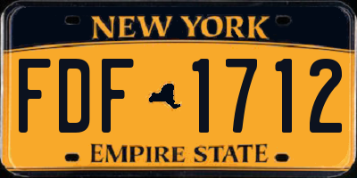 NY license plate FDF1712