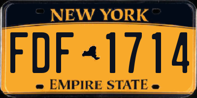 NY license plate FDF1714