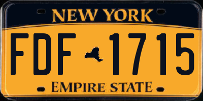 NY license plate FDF1715