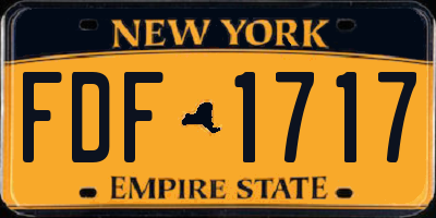 NY license plate FDF1717