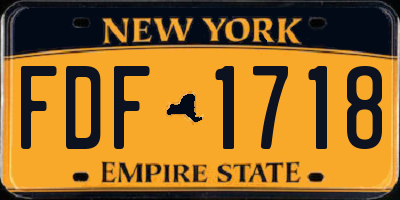 NY license plate FDF1718