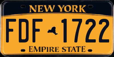 NY license plate FDF1722