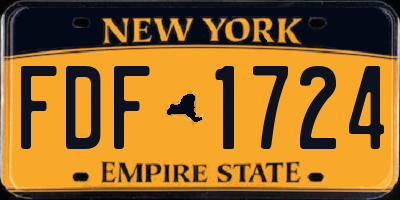 NY license plate FDF1724