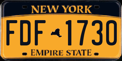 NY license plate FDF1730