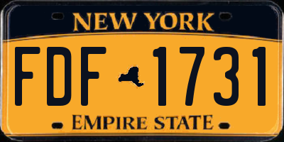 NY license plate FDF1731
