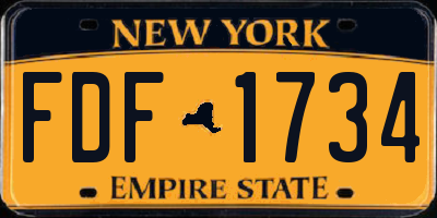 NY license plate FDF1734
