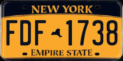 NY license plate FDF1738