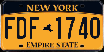 NY license plate FDF1740