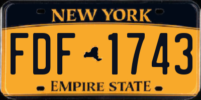 NY license plate FDF1743