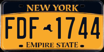 NY license plate FDF1744