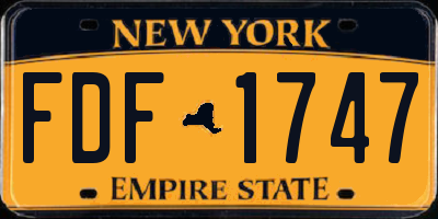 NY license plate FDF1747