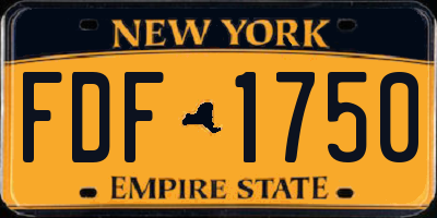 NY license plate FDF1750