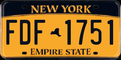NY license plate FDF1751