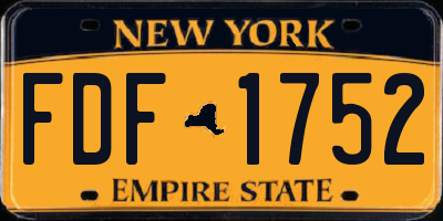 NY license plate FDF1752