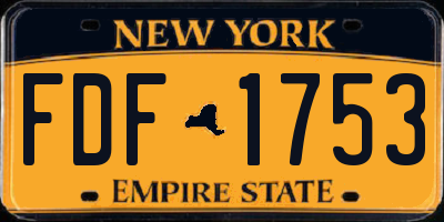 NY license plate FDF1753