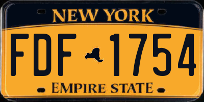 NY license plate FDF1754