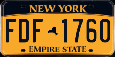 NY license plate FDF1760