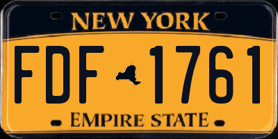 NY license plate FDF1761