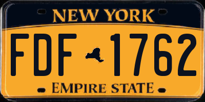 NY license plate FDF1762