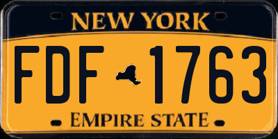 NY license plate FDF1763