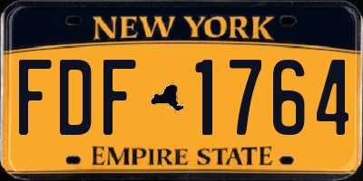 NY license plate FDF1764