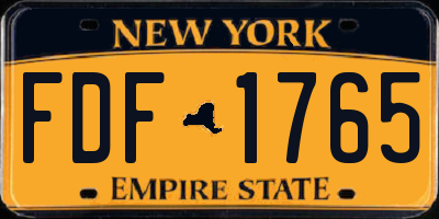 NY license plate FDF1765